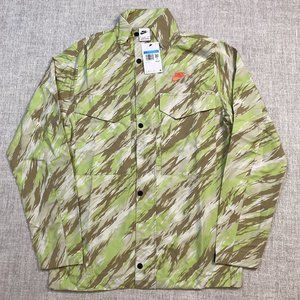 Nike Mens Sportswear Woven Players Windbreaker Jacket in Green Camo